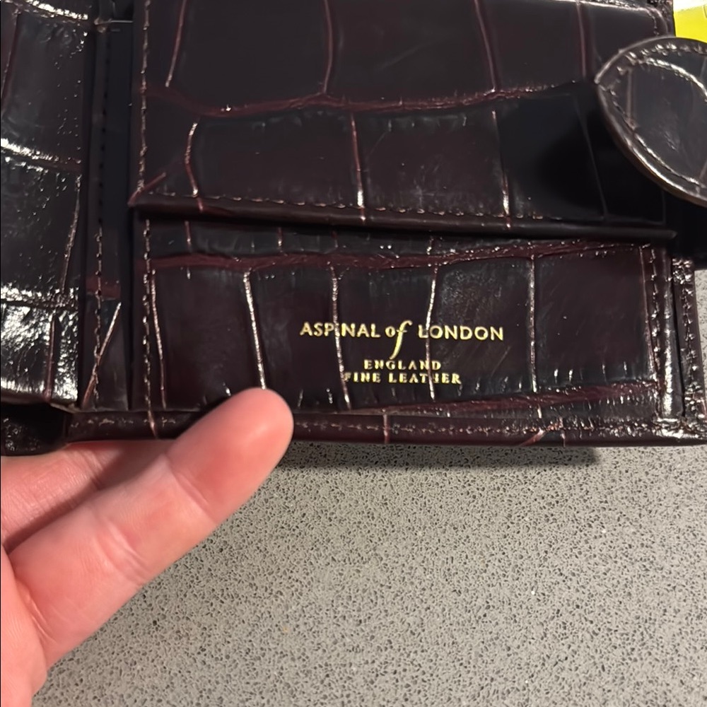 NWT Aspinal of London croc embossed bifold Wallet - Picture 13 of 14